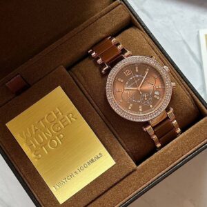 Michael Kors Luxury Brown & Gold Stylish Girls Watch-RCWT2045