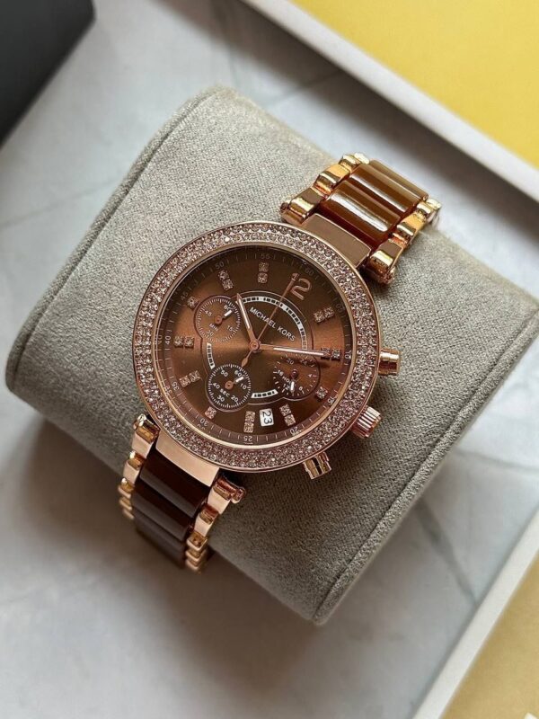 Michael Kors Luxury Brown & Gold Stylish Girls Watch-RCWT2045 - Image 3