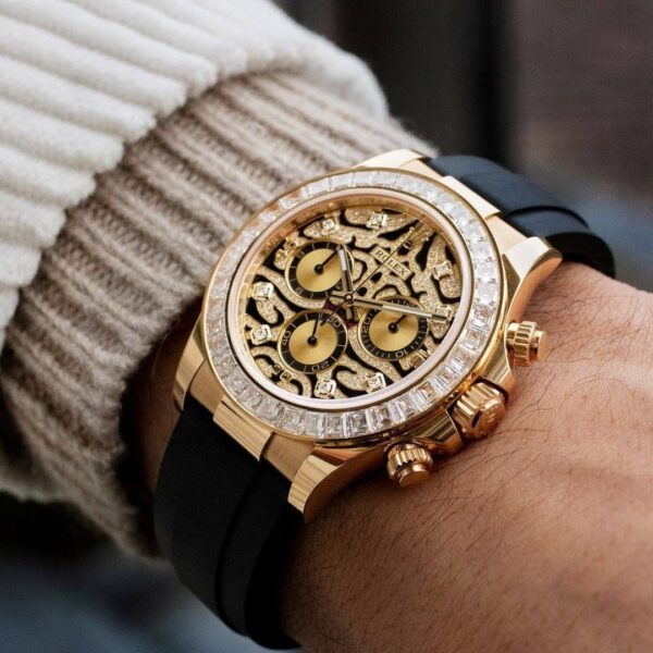 The Rolex Cosmograph Daytona Men's White Gold With Dimond Bazel Dial Original Stainless Steel Watch-RCWT2047 - Image 5