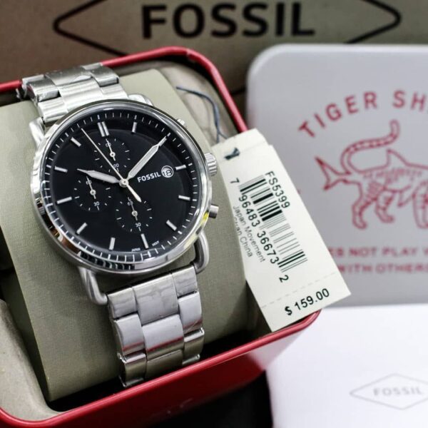 Fossil's Commuter Black Satin Chronograph Watch-RCWT2054